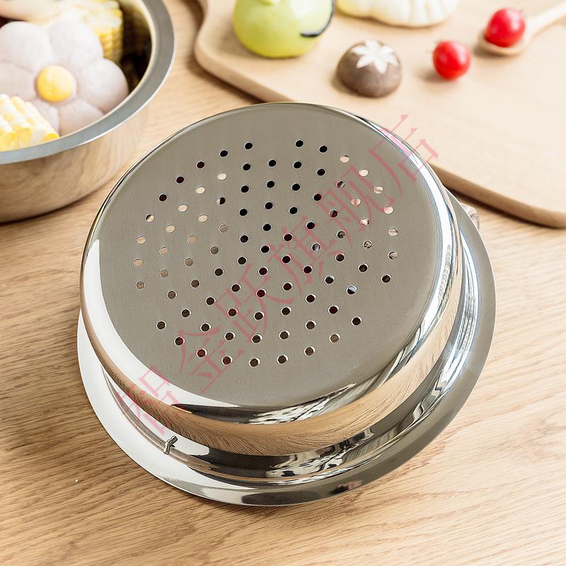 电饭锅蒸笼304不锈钢隔水蒸架蒸屉九阳带提手加厚4l5l小号适合内径18