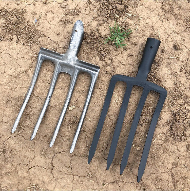钢叉翻土神器四齿钢叉农用翻地松土叉子挖葱蒜工具开荒省力高强度叉头