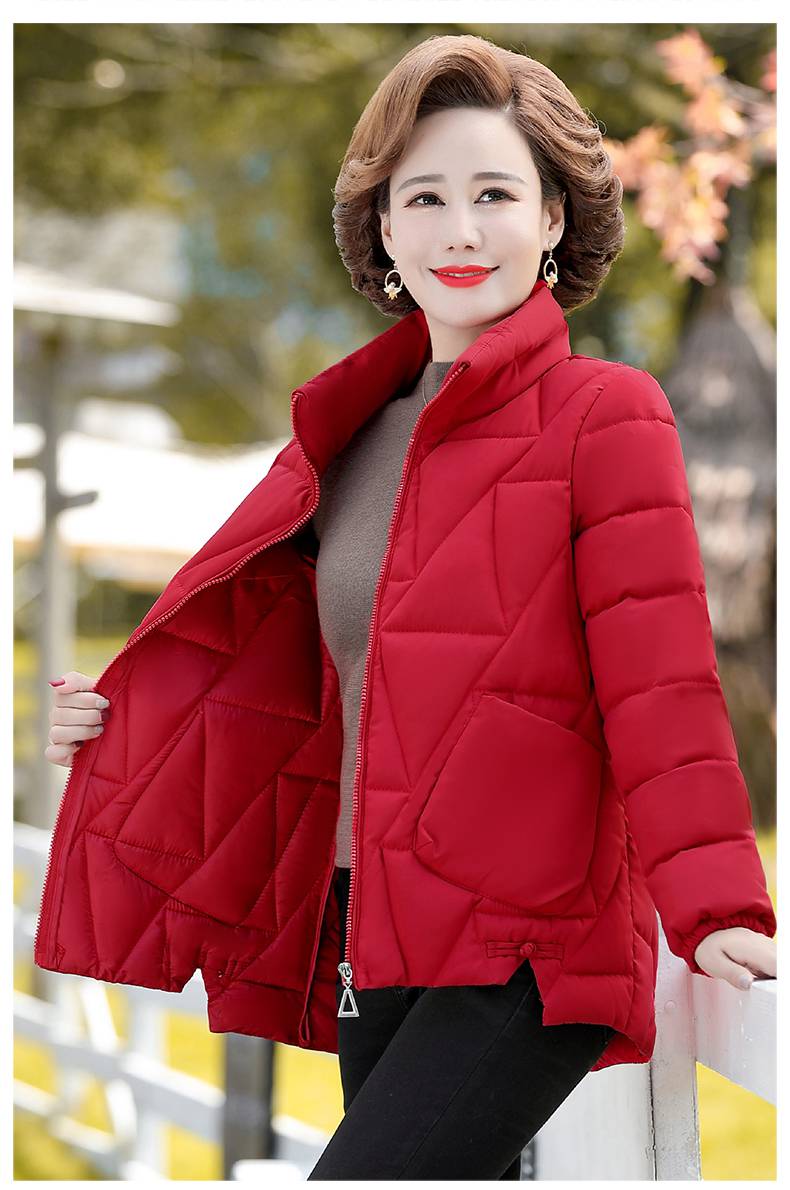 女妈妈冬装棉衣洋气女装短款羽绒棉服新款加厚女秋冬季长辈保暖外衣