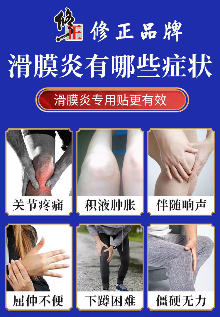 滑膜炎专用贴膏半月板关节膝盖疼骨膜炎积水积液膏贴 实发三盒 适合
