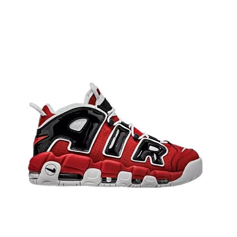 nike耐克 more uptempo 男子黑红公牛大air皮蓬篮球鞋 921948-600 dv