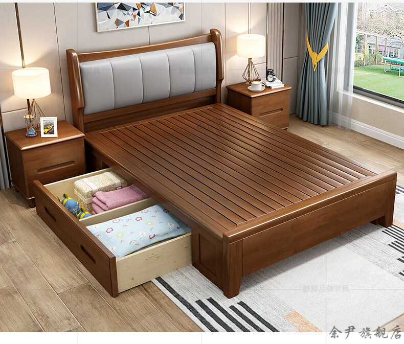 一米二小床单人床12米家用实木135储物气压高箱床1一米二五八宽小户型