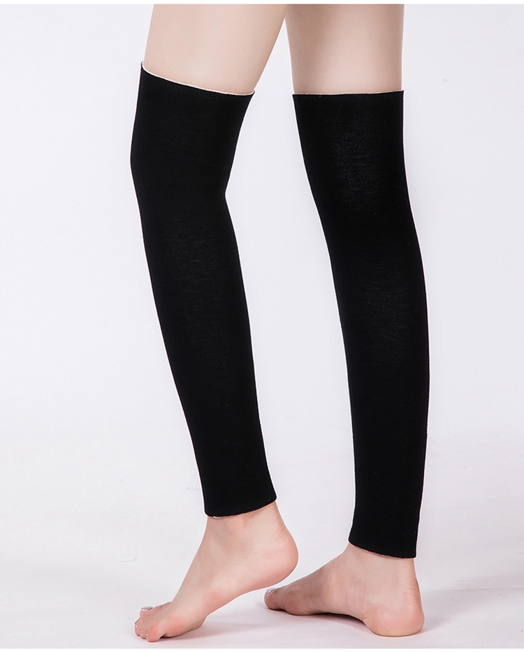 俞兆林护膝秋冬保暖护小腿加绒男女老寒腿羊毛防寒护腿加长护腿套黑色
