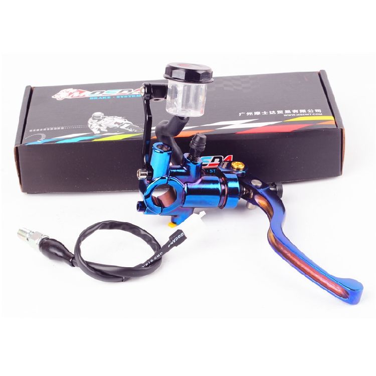 镀彩烧蓝车力屋上泵 电动车摩托车刹车上泵龟战速福喜改装 黑色左边