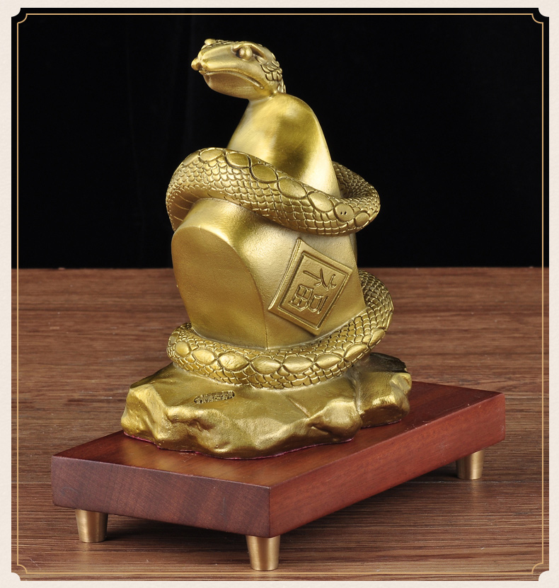 莲善堂全铜蛇摆件生肖蛇风水招财摆设家居客厅玄关装饰品乔迁新居礼品