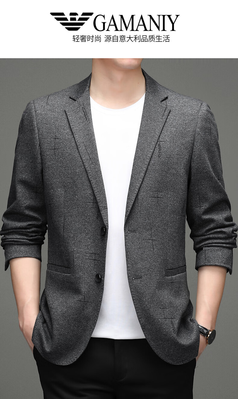 品牌阿玛尼欧洲站男装西服男秋冬季高端专柜商务休闲单西男士西装