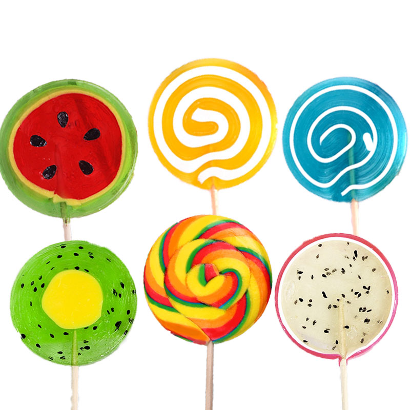 西瓜棒棒糖网红零食抖音创意透明儿童怀旧大波板糖 口味可以任意搭配