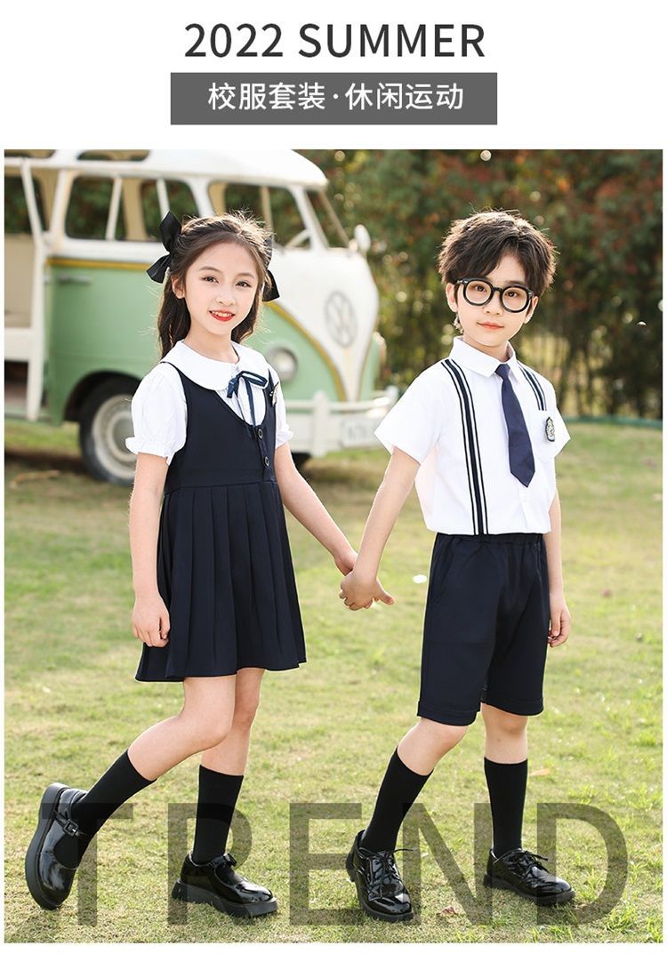 穿的儿童校服英伦风套装小学生班服夏装幼儿园夏季园服毕业照服装短袖