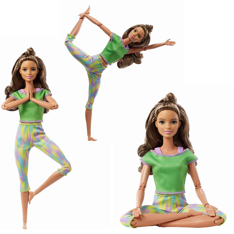 芭比娃娃barbie芭比百变造型瑜伽娃娃多关节可动过家家娃娃dhl82 gxf