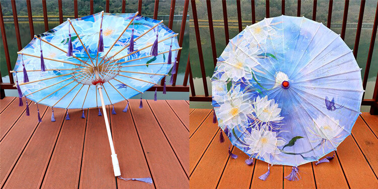 古风流苏飘带伞汉服道具古代古装伞演出走秀伞旗袍摄影舞蹈油纸伞 红