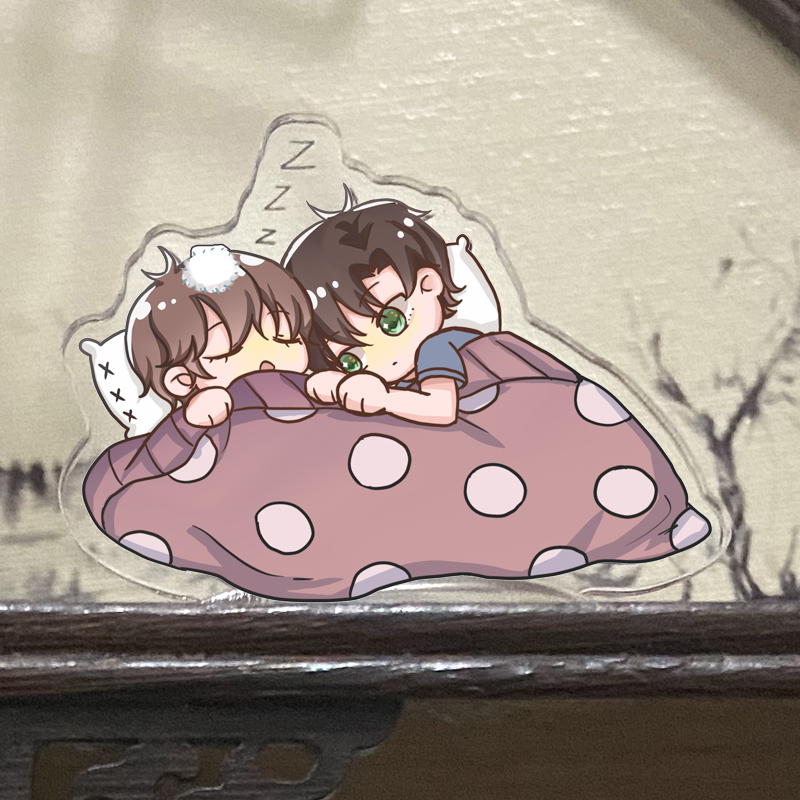 小蘑菇立牌周边 小立牌钥匙扣挂件 双面夹层一十四