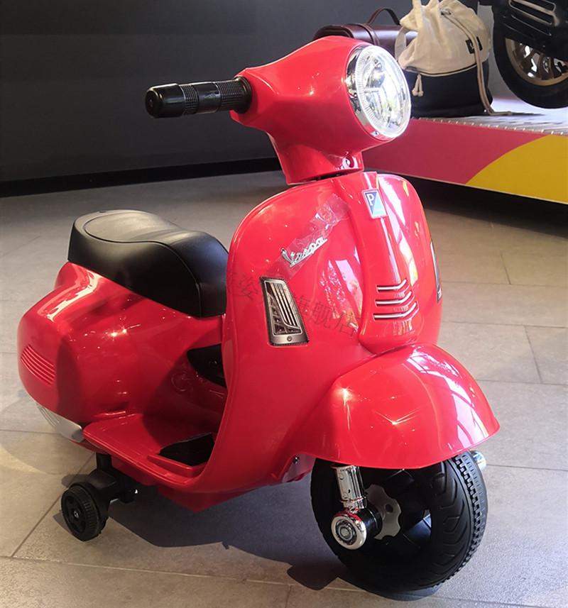 vespa儿童电动车迷你充电童车摩托车宝宝玩具礼物维斯帕 薄荷绿 无