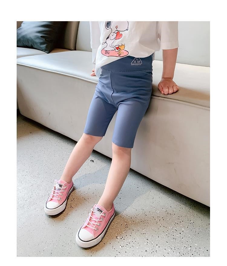 儿童短裤女女童鲨鱼皮打底裤2022夏季新款儿童紧身弹力五分薄外穿芭比