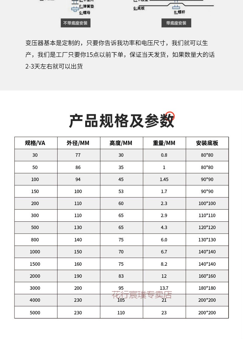 50w100w500w环形变压器220v转24v墙暖步进电机隔离变压器定制1500w