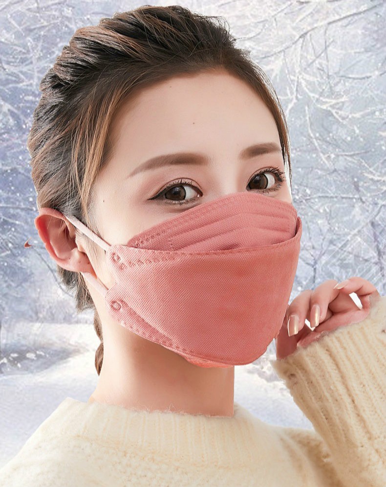 女士口罩秋冬款秋冬时尚韩版可水洗棉布可塑形立体保暖口罩女防风防寒