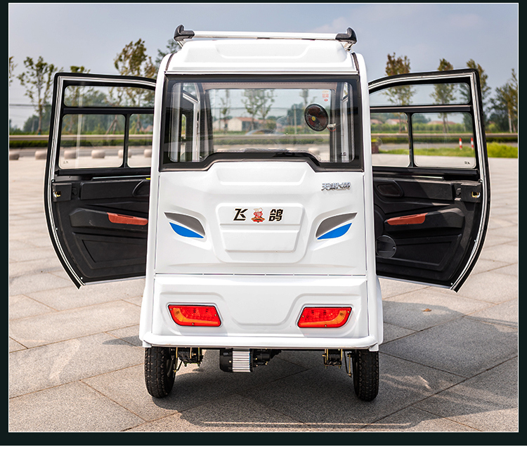 飞鸽电动三轮车新款家用小型全封闭式厂家直销成人代步带棚电瓶车豪华