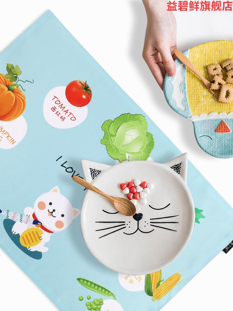 杉贝儿童餐垫小学生餐布垫隔热餐桌垫布艺一年级防水防油非一次性餐垫