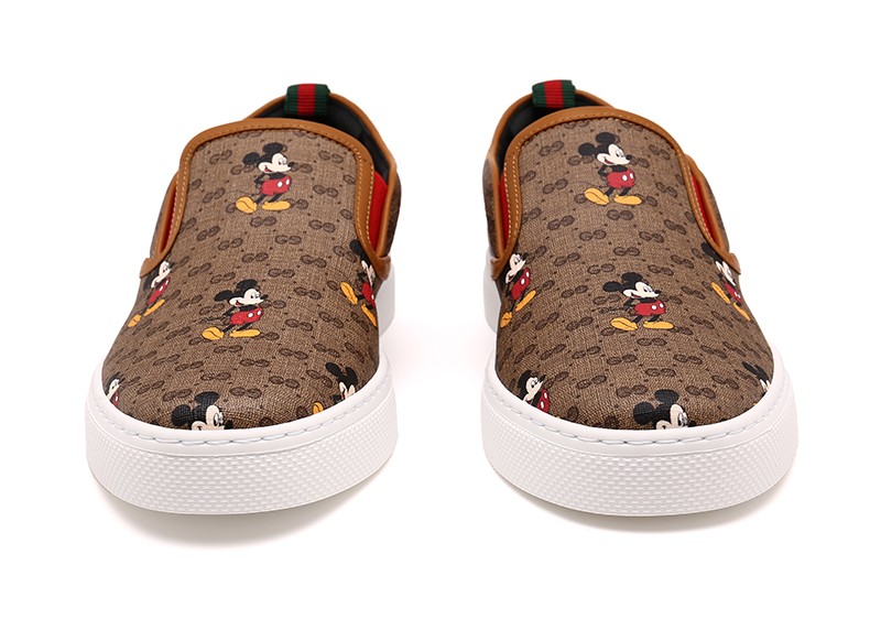 gucci古驰男鞋秋冬男士disneyx米老鼠联名休闲鞋白色6