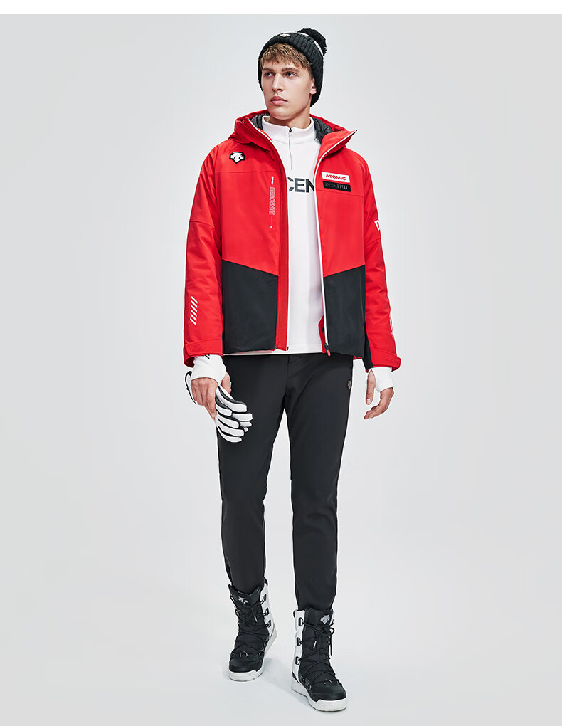 descente迪桑特descentexatomic联名款男子棉服外套d1431xpd69红色rd