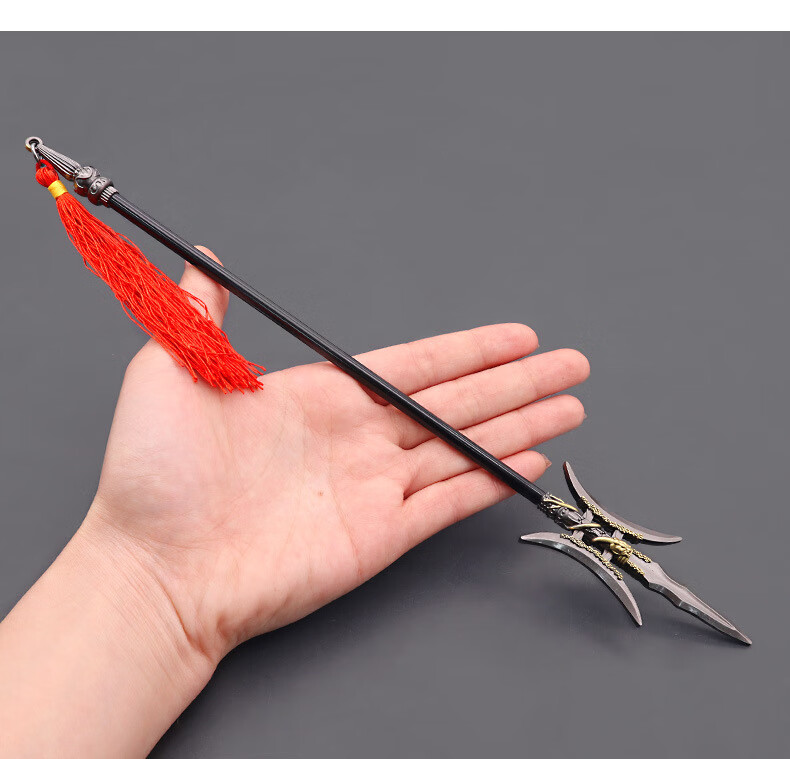 不舍天真三国古代模型 吕布方天画戟双月版全金属摆件工艺品30cm 吕布