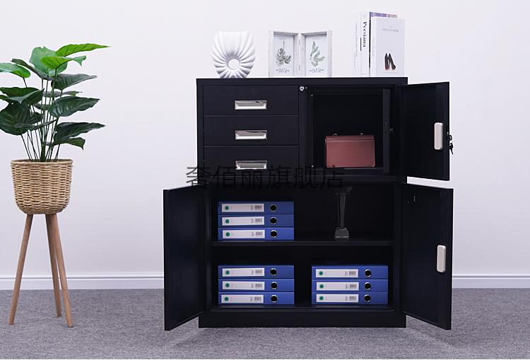 飞云铁卷柜办公室铁皮文件柜子带锁资料档案柜抽屉小矮柜家用工具阳台