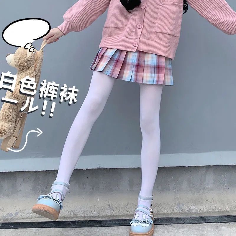 恩瑶 白色丝袜女jk薄款天鹅绒连裤袜大码日系lolita可爱萝莉专用舞蹈