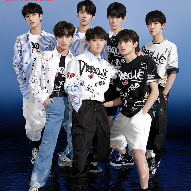 韩都衣舍时代少年团同款计入销量韩都衣舍时代少年团tnt涂鸦短袖t恤