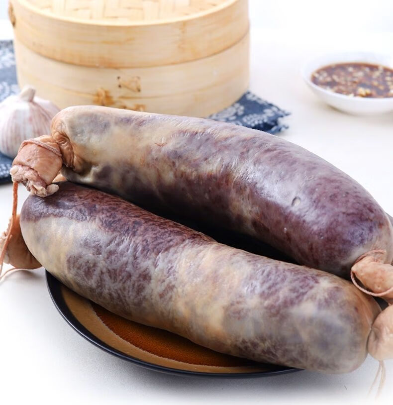 正宗东北特产农家荞面血肠吉林松原荞面肠猪血肠现灌现发 一斤大肠