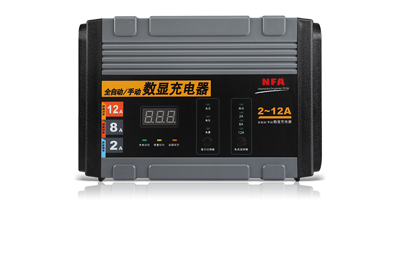 nfa纽福克斯12a汽车电瓶充电器12v数显车载蓄电池充电机修复功能6814n