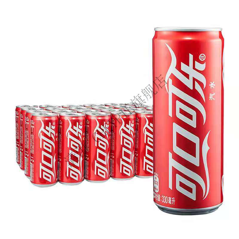 京优选可口可乐碳酸饮料330ml24高罐装有糖可乐雪碧芬达饮料汽水组合