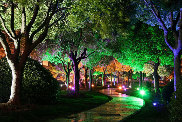 照明led彩色投光灯红蓝黄紫绿光七彩变色户外防水景观园林绿化照树灯