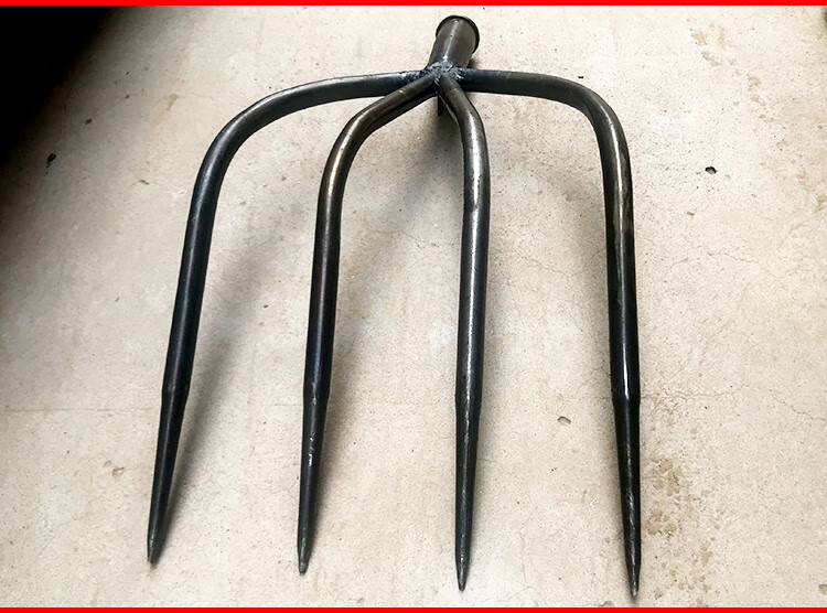 农用钢叉四五六股齿铁叉打场挑柴火翻废料清垃圾加厚粗大号草叉子空心