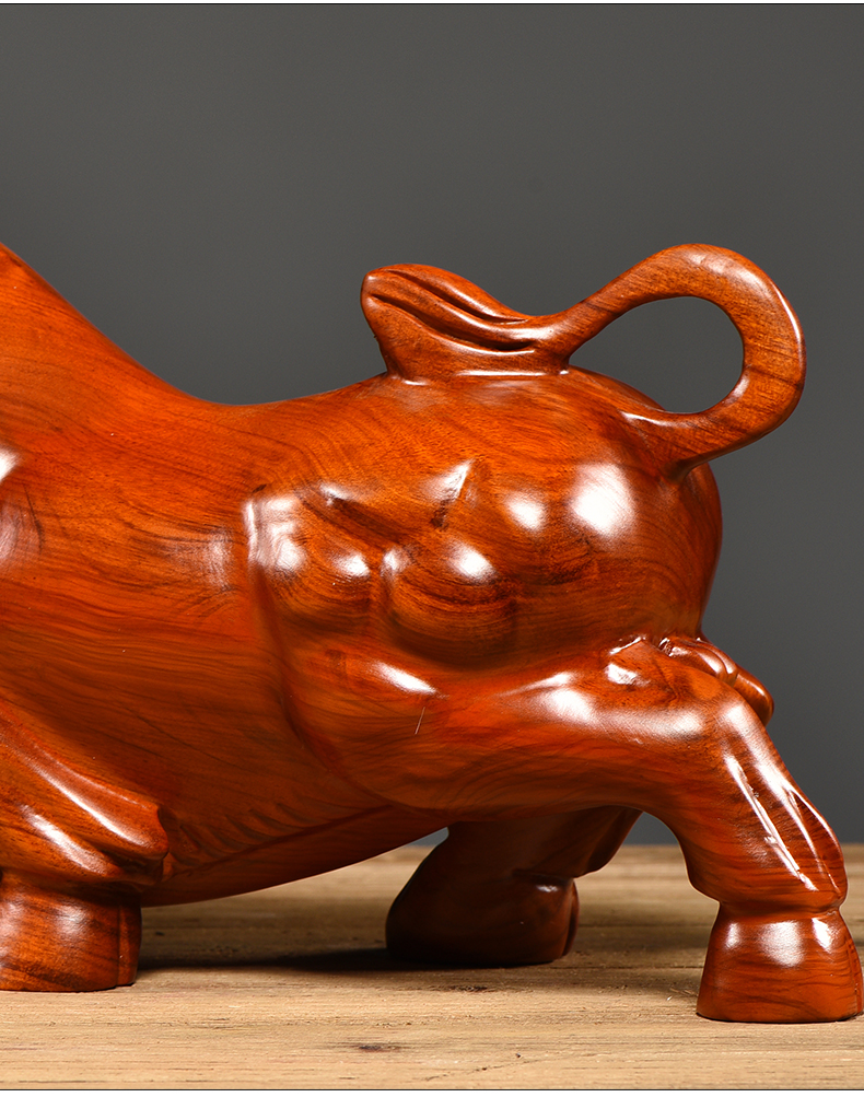 花梨精雕牛长30cm【赠底座】【图片 价格 品牌 报价】-京东