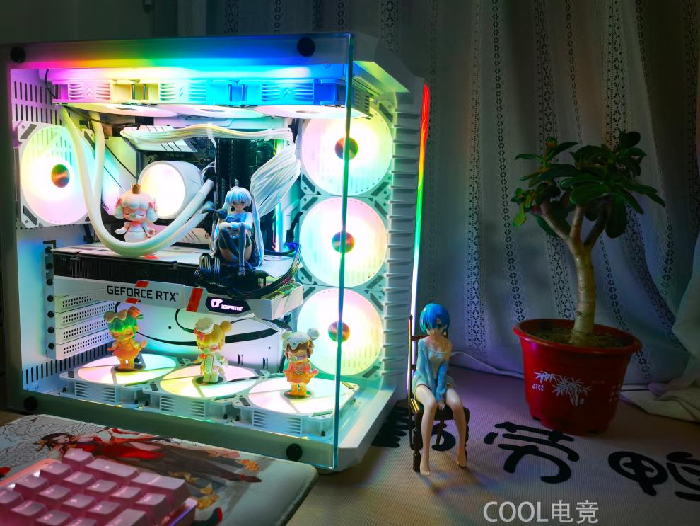 玩嘉金士顿同款玩嘉罗宾3海景房机箱侧透双玻璃全景360水冷atx台式机