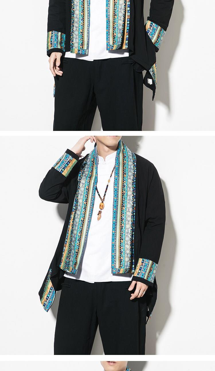 藏族服装男外套藏装男士新款春夏藏式潮款青年藏族服饰藏袍服装民族风