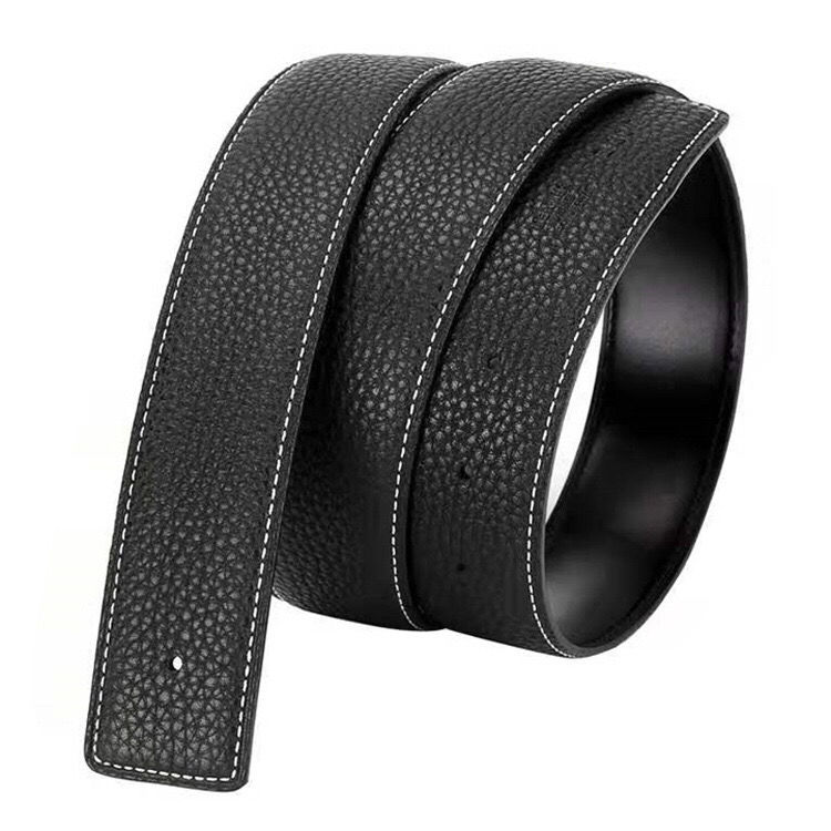 精选皮带男士真牛皮不带头无头无扣青中年带身韩版男士h扣腰裤带男女