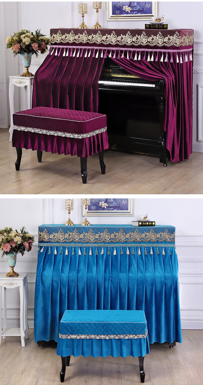 电子琴防尘盖布钢琴防尘罩轻奢罩新款简约电钢琴盖布琴罩紫色钢琴罩