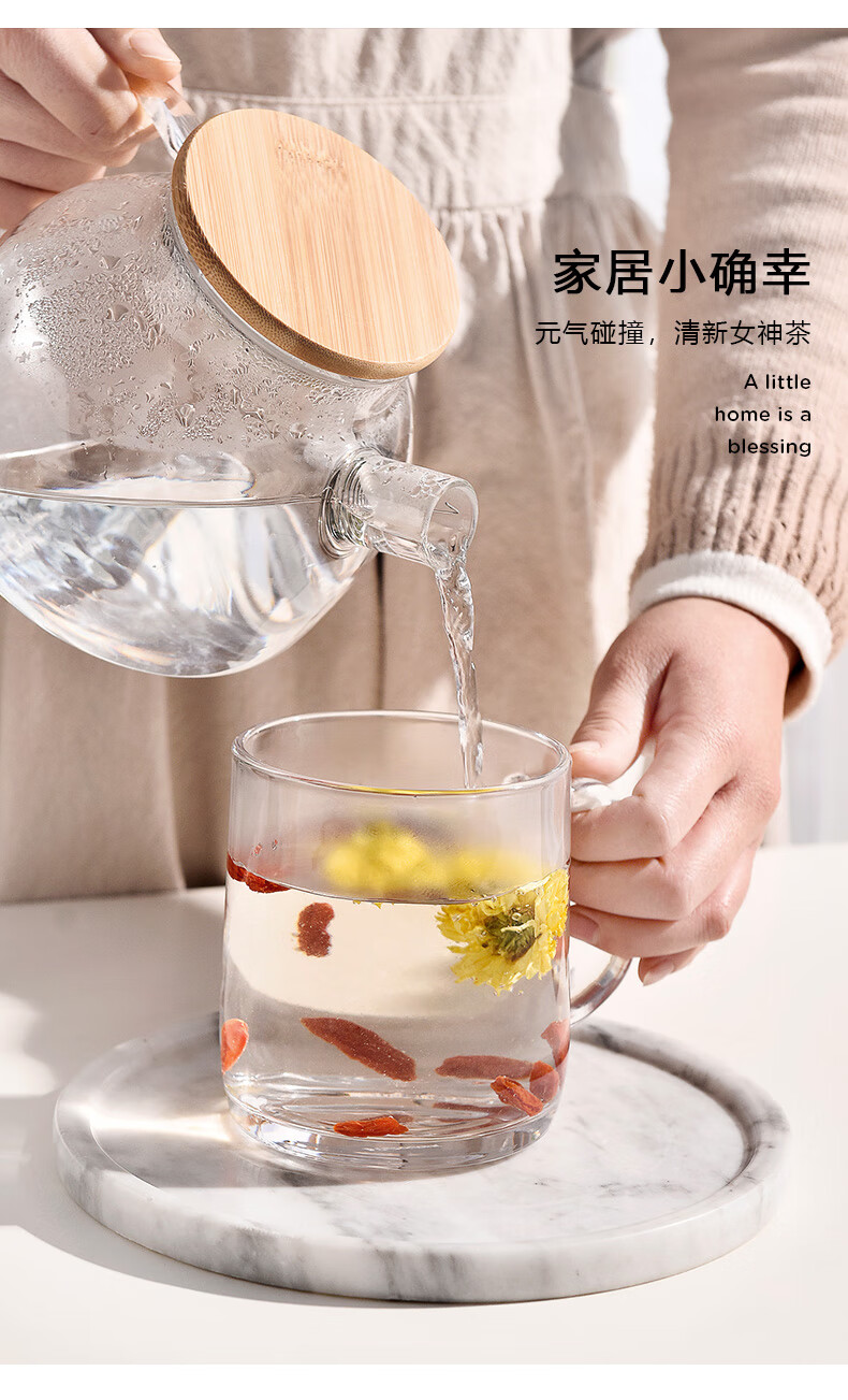 钢化杯钢化玻璃杯茶杯带把家用防摔带手柄杯子开水待客水杯啤酒杯钢化