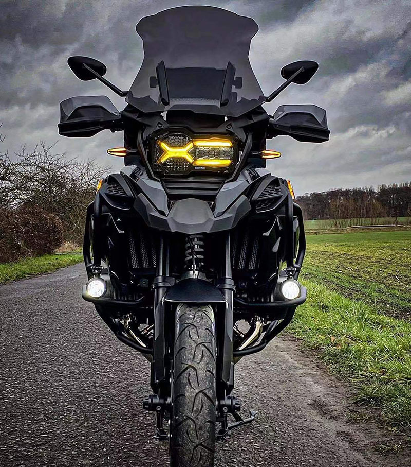 宝马r1250gs改装灯罩摩托车配件水鸟1200adv改装件大灯保护罩 黑色改