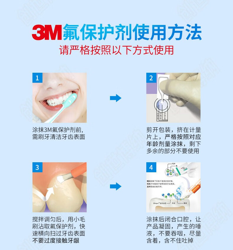 3m适乐氟级保护漆剂儿童涂氟牙齿敏感防龋口腔防龋防蛀牙50包装甜瓜味