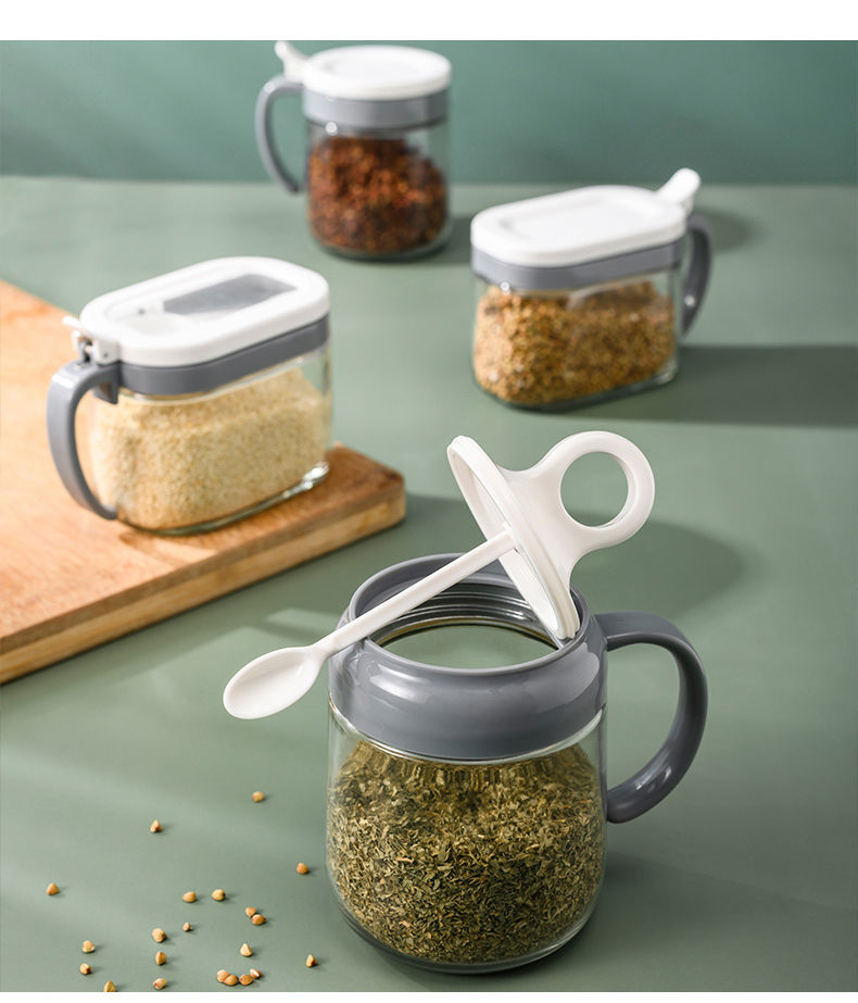 调料盒套装调料瓶子家用厨房油盐酱醋多功能佐料罐调料罐组合 长方形