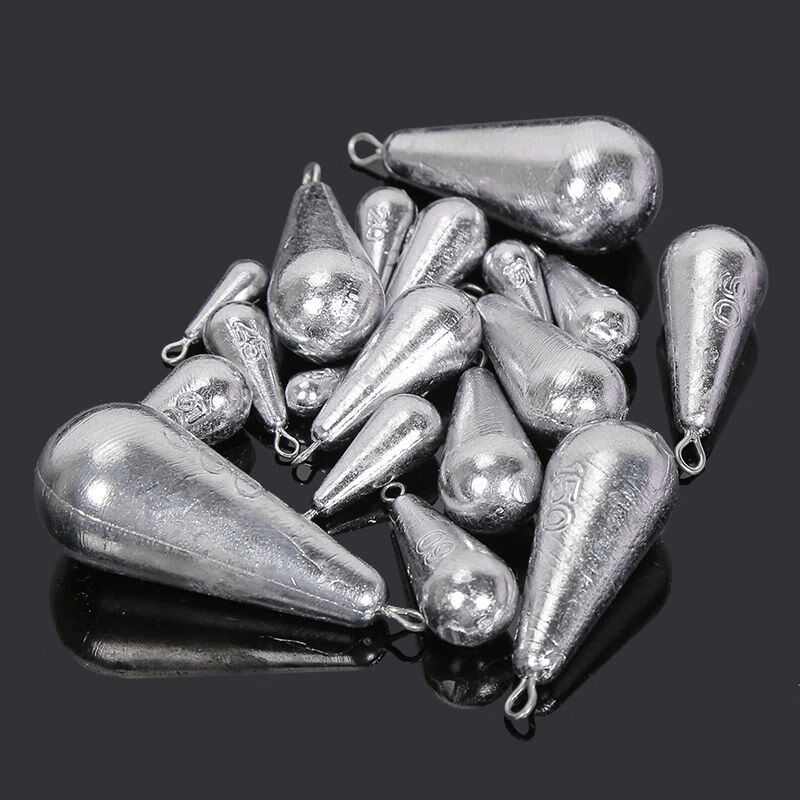 挂环水滴形铅坠钓鱼垂钓吊坠渔具海竿远投筏钓铅坠串钩抛竿铅坠水滴挂