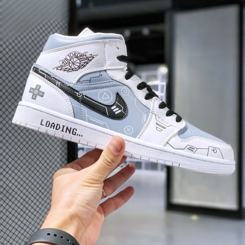 耐克air mid 电玩涂鸦aj中帮男女校园篮球鞋板鞋554724-30 554724-30