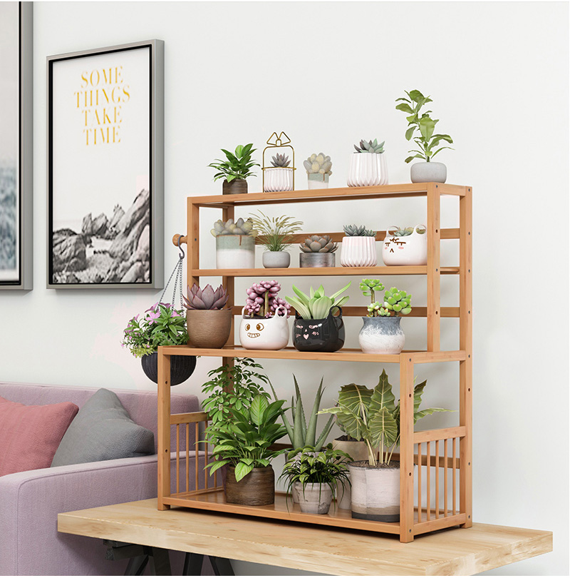 办公室花架轻奢花架桌面上花架子置物架室内阳台装饰多肉绿箩花盆架