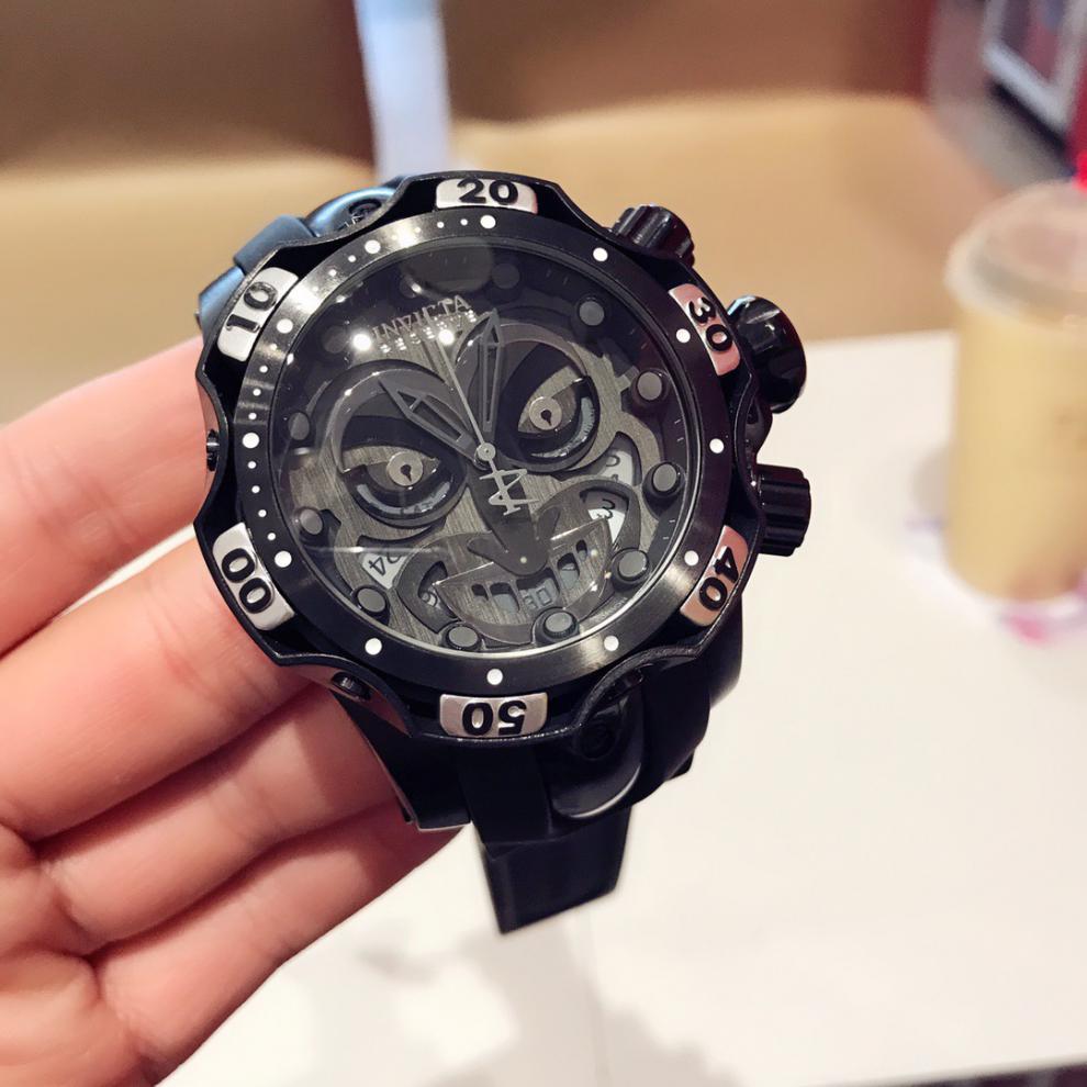 俄罗斯小丑手表 漫威联名毒液大表盘防水自动机械表男 彩色毒蛇【图片