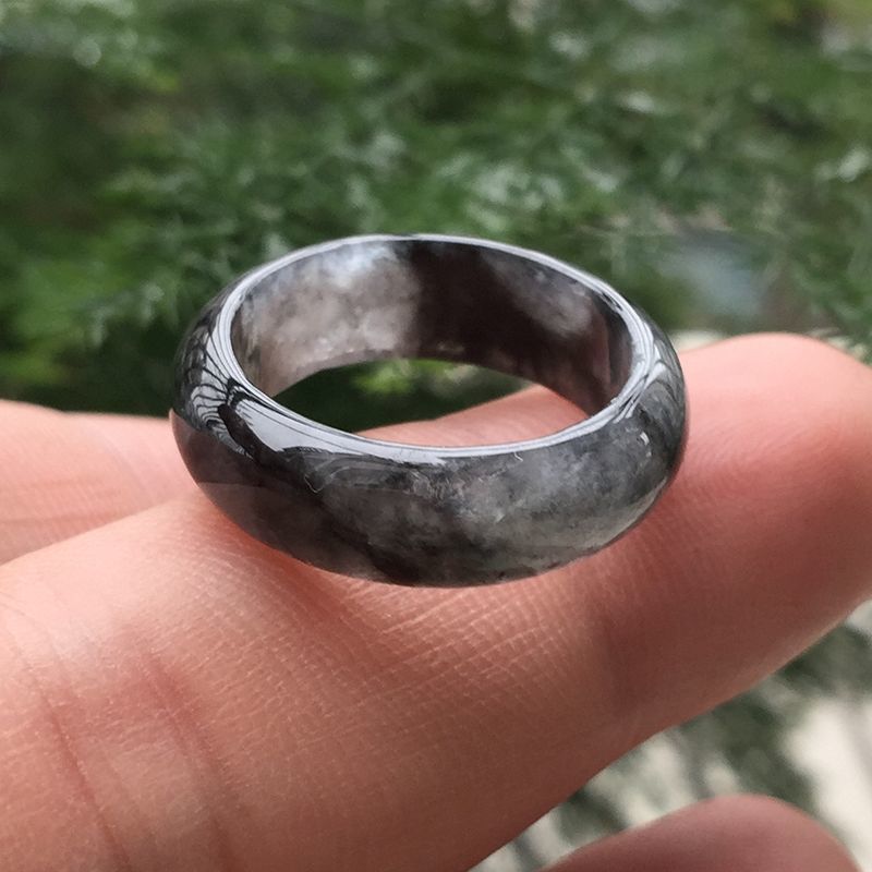 缅甸翡翠戒圈指环冰乌鸡种四会货玉器玉石戒指男女21