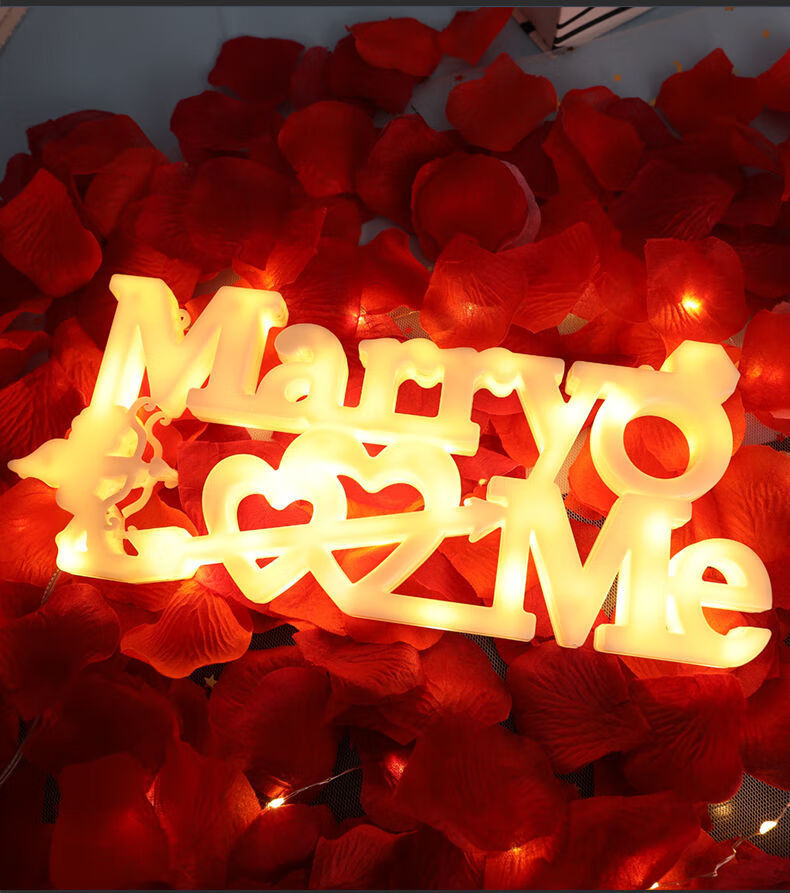 九策love字母灯求婚布置创意用品室内浪漫marryme求婚灯装饰表白道具