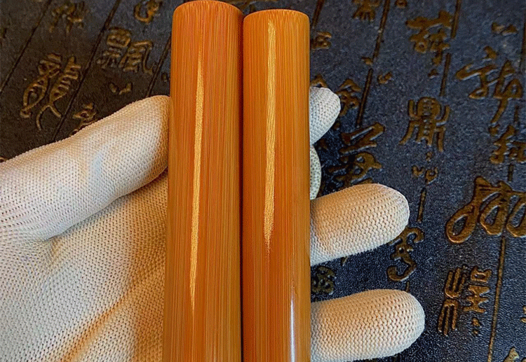 实心竹玉竹把件实心玉竹文玩实心竹手把件盘玩竹棍竹节红皮高密老料