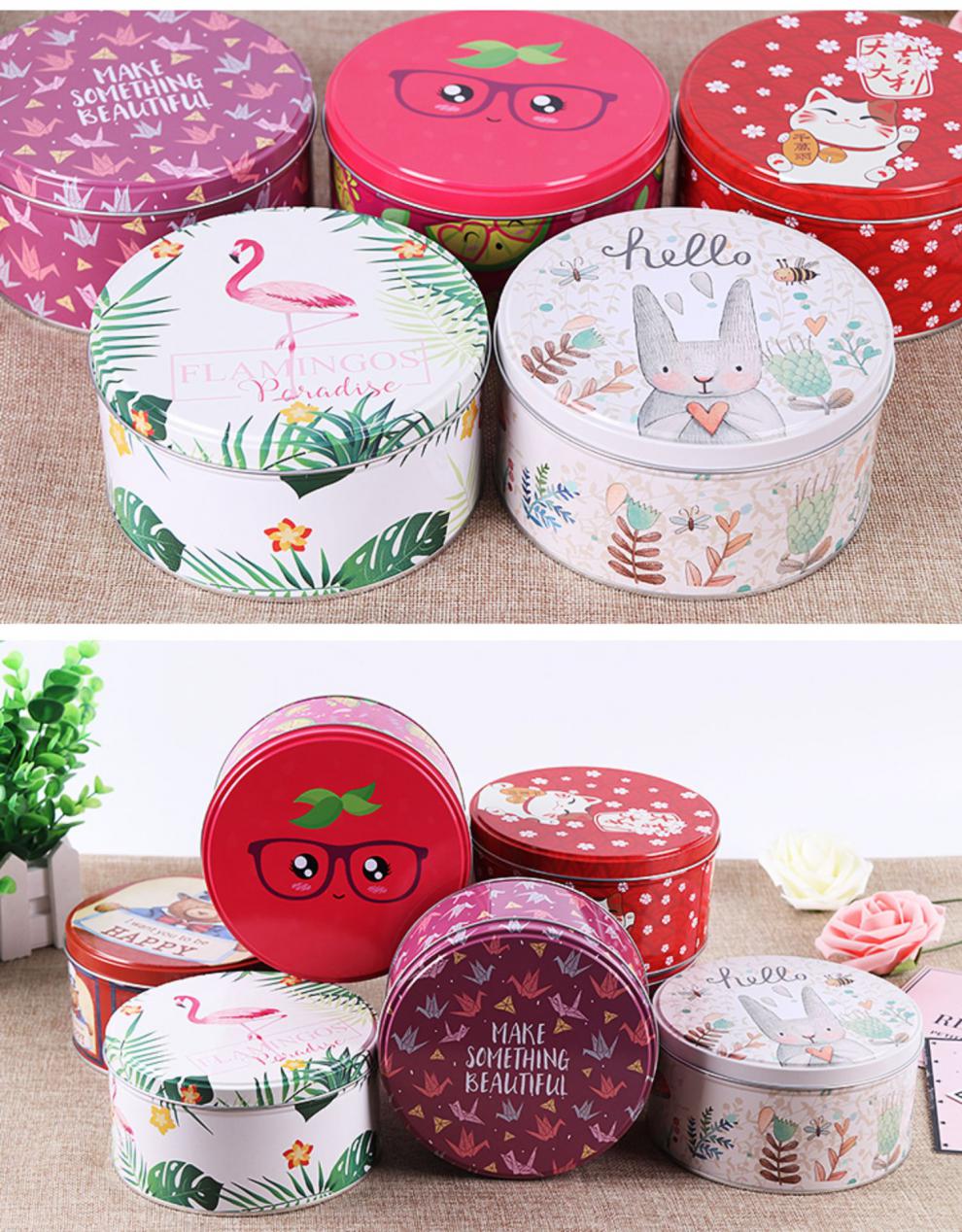 马口铁盒曲奇糖果饼干盒圆形铁盒烘焙雪花酥点心糖口铁礼品包装盒大号