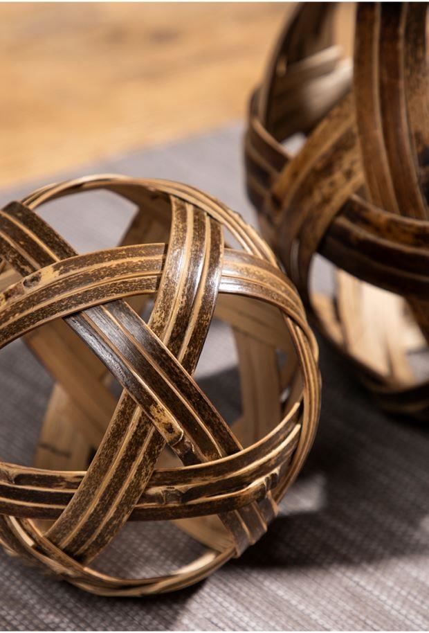 斯派德 手工编织蹴鞠球古代天然藤球竹篾绣球道具装饰制作工艺品足球